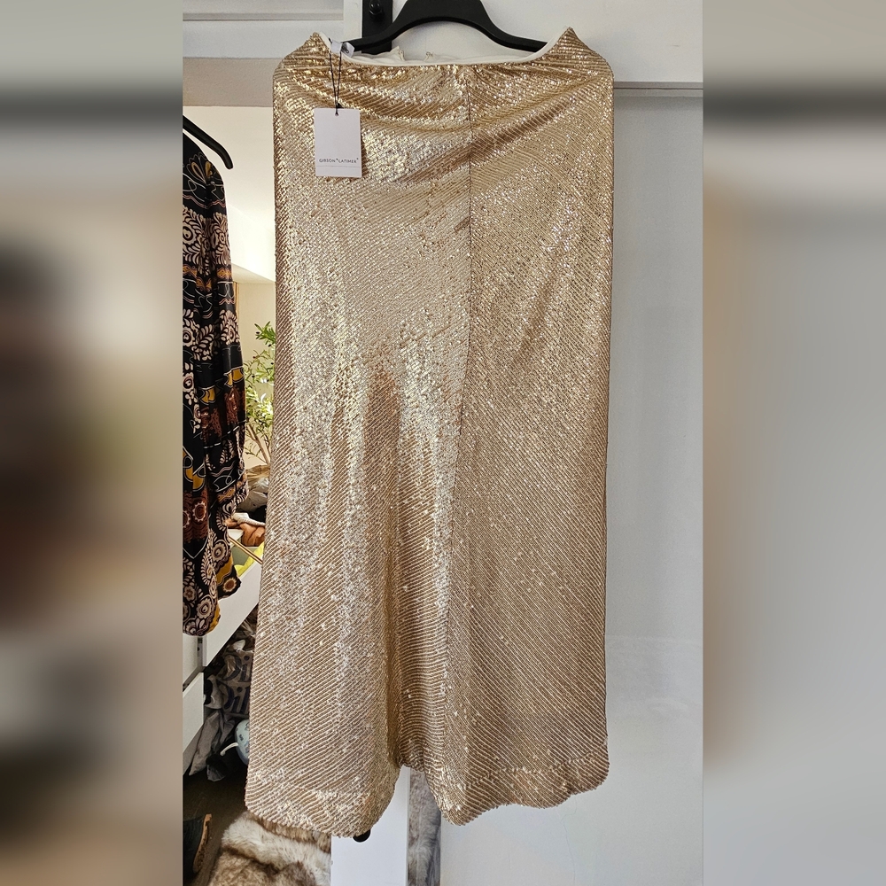 Gibson Latimer NWT Gold Sequin Skirt size S